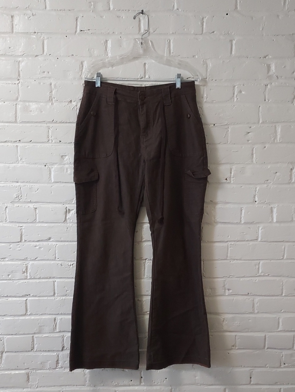 SHEIN Dark Brown Cargo Flare Pants
